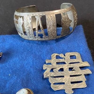 LOT#F383: Tested .925 Mostly Asian Silver Jewelry Lot [114g]