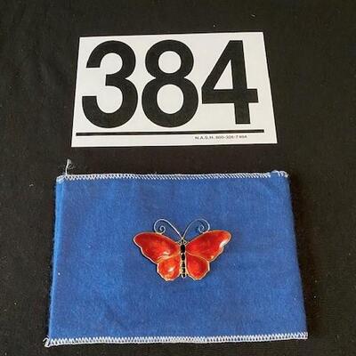 LOT#F384: David Andersen Marked Sterling Enamel Pin (Norway) [12g]