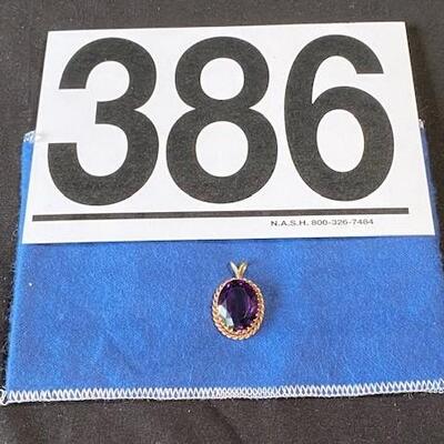 LOT#F386: Tested 14K Vintage Amethyst Pendant [6g]