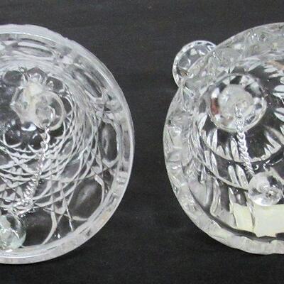 2 Clear Smaller Glass Bells, Lead Crystal, One is From Yugoslavia