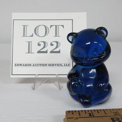 Vintage Fenton Blue Glass Bear Figurine