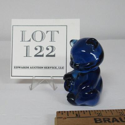 Vintage Fenton Blue Glass Bear Figurine