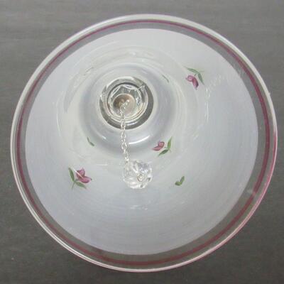Vintage Frosted Hand Painted Glass Bell, Made in Hungary