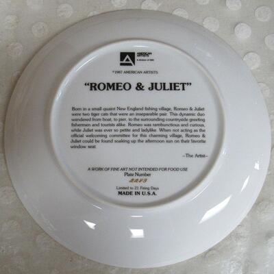 Romeo and Juliet Cat Plate, 1987, #2283