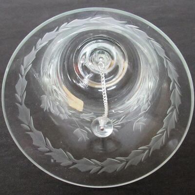 Vintage Clear Cut Glass Bell, Floral Pattern, Made in Romania