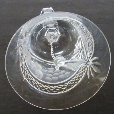 Fancy Vintge Cut Glass Bell, Grapes and Starburst Pattern
