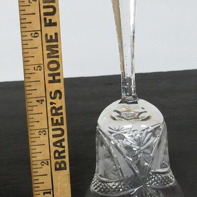 Fancy Vintge Cut Glass Bell, Grapes and Starburst Pattern