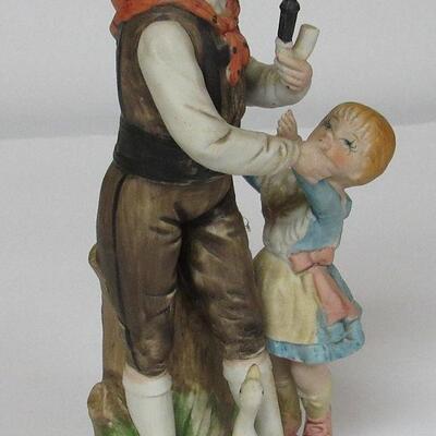 Bisque Figurine, Man With Girl and Goose, #7291
