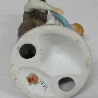 Bisque Figurine, Man With Girl and Goose, #7291