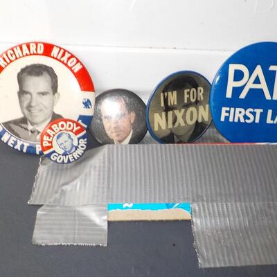 4- Original Presidential Campaign pins.