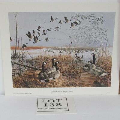Vintage Remington Arms Co, 1973 Geese at Horicon Marsh, Litho USA