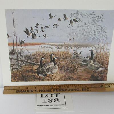 Vintage Remington Arms Co, 1973 Geese at Horicon Marsh, Litho USA