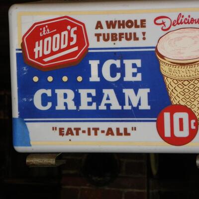 1960's Hoods Ice Cream sign with light.