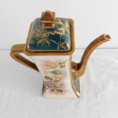 Antique English Doulton Hand Painted Porcelain Chocolate Pot