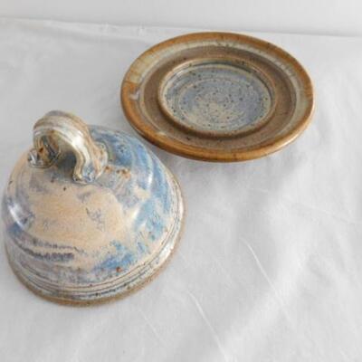 Hand Crafted Pottery Butter Dish Signed by Artist