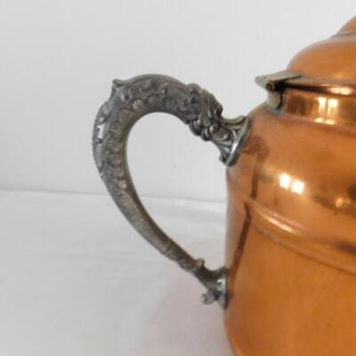 Antique Metal Copper Finish Tea Pot Marked