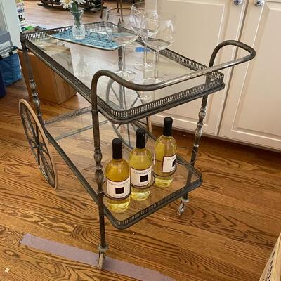 AMAZING SILVER PLATE TEA BAR CART
