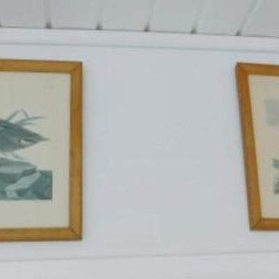 Pair of Vintage Framed Prints Ducks and Quail
