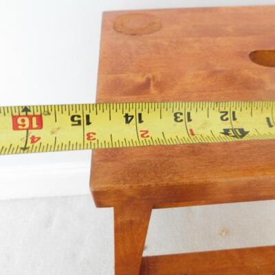 Solid Wood Step Stool Dark Stain