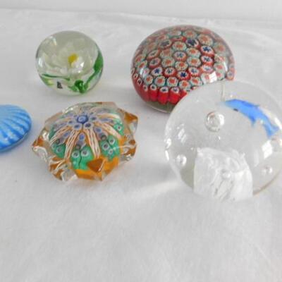 Nice Collection of Millefiori and Other Design Glass Paper Weights