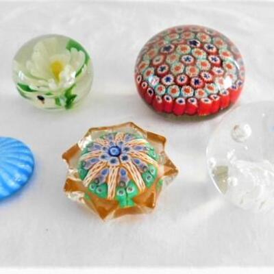 Nice Collection of Millefiori and Other Design Glass Paper Weights