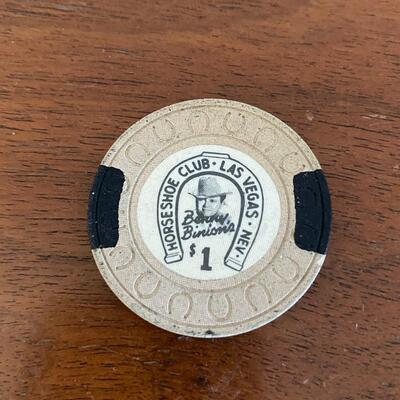 Vintage Benny Binion's Horseshoe Club Las Vegas $1 Token Chip 