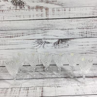 Set of 7 Dauphine Cristal de Flandre wine Glasses