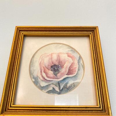 Vintage Marge Meyers Virginia Watercolors Pink Poppy