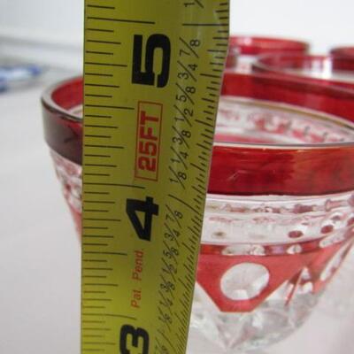 7 Ruby Flash Glass Goblets