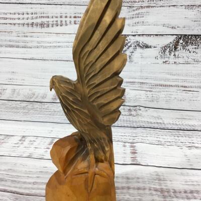 Wooden Carved Eagle Figurine 