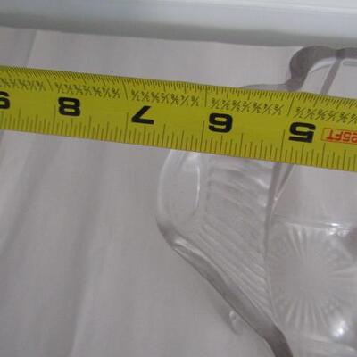 Vintage Footed Glass Pitcher- 5 Inches Across, 9 Inches Tall