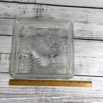 Vintage Glass Casserole Vegetable Dish with Lid