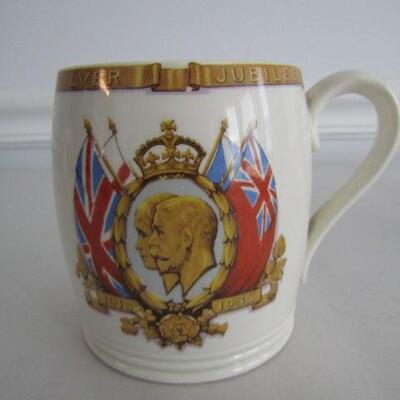 Antique King George V and Queen Mary Silver Jubilee Mug Made by Spode
