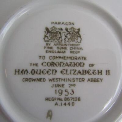 Antique Cup and Saucer Commemorating the Coronation of Queen Elizabeth II