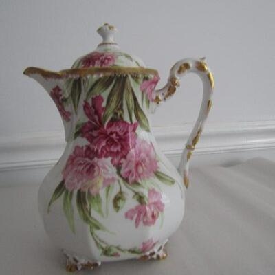 Gorgeous Floral Theme Coffee Pot by Elite Works Limoges
