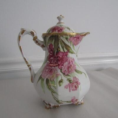 Gorgeous Floral Theme Coffee Pot by Elite Works Limoges
