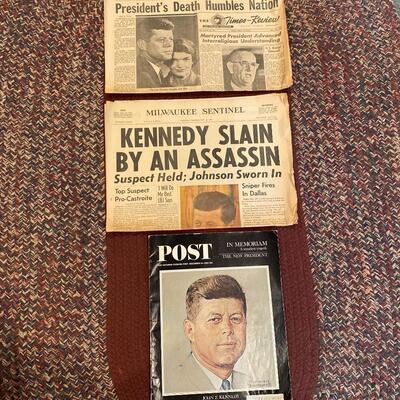 Vintage Newspaper Saturday Evening Post Death Of Kennedy