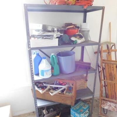 Shelve with Nice Assortment of Tool, Hardware and Power Cords (No Sled)