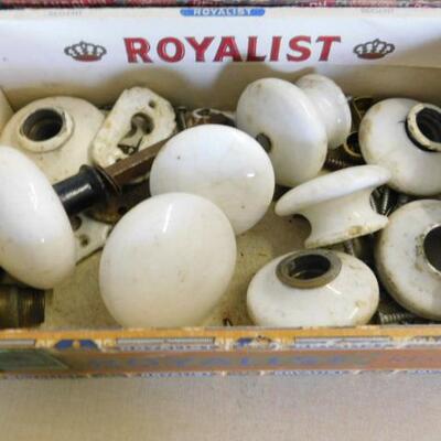 Vintage Porcelain Door Knobs and Hardware Pieces