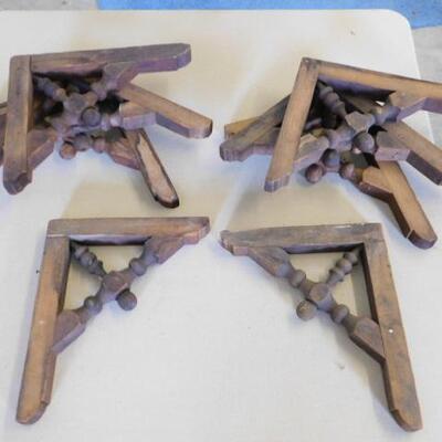 Set of Eight Vintage Solid Wood Corbels