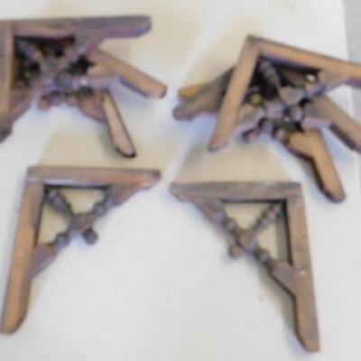 Set of Eight Vintage Solid Wood Corbels
