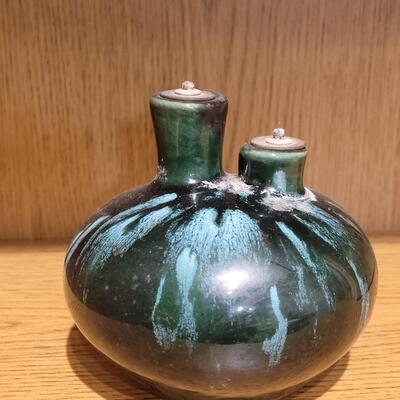 Lot 1: Pottery Oil Lamp Signed by Artist Mary Latterman