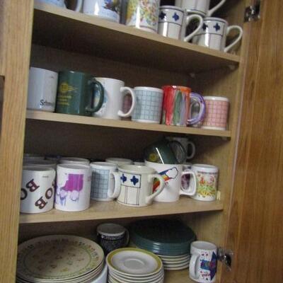 Several Cabinets Full of Misc. Kitchenware- Drinking Glasses, Mugs, Plates, Bowls, Etc.