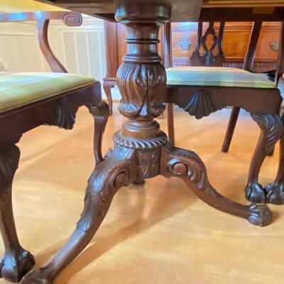 Antique Dining Room Table Chairs & Matching Buffet