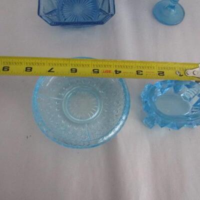 Assorted Blue Glass- Including Handled Serving Plate