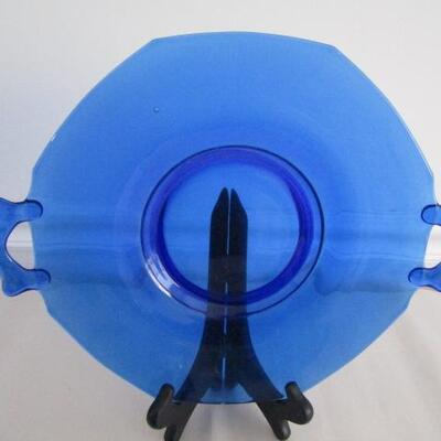 Assorted Blue Glass- Including Handled Serving Plate