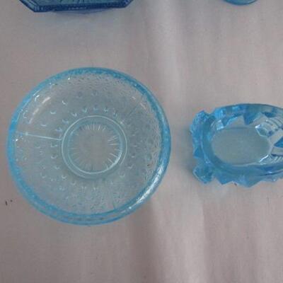 Assorted Blue Glass- Including Handled Serving Plate