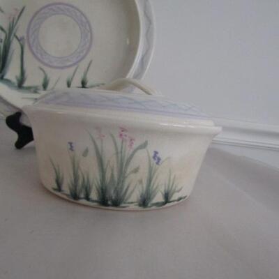 Handmade Pottery Kitchenware- Covered Baker, Plate, and Utensil Holder