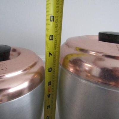 Retro Aluminum and Copper Canister Set (Tea, Coffee, Sugar, and Flour)