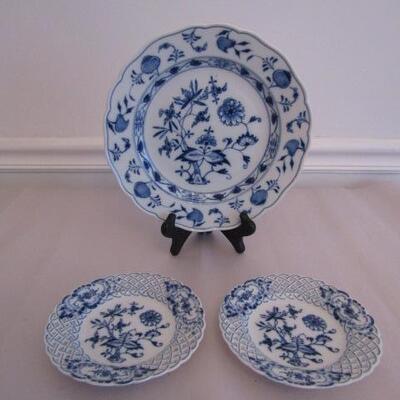 3 Blue and White Plates